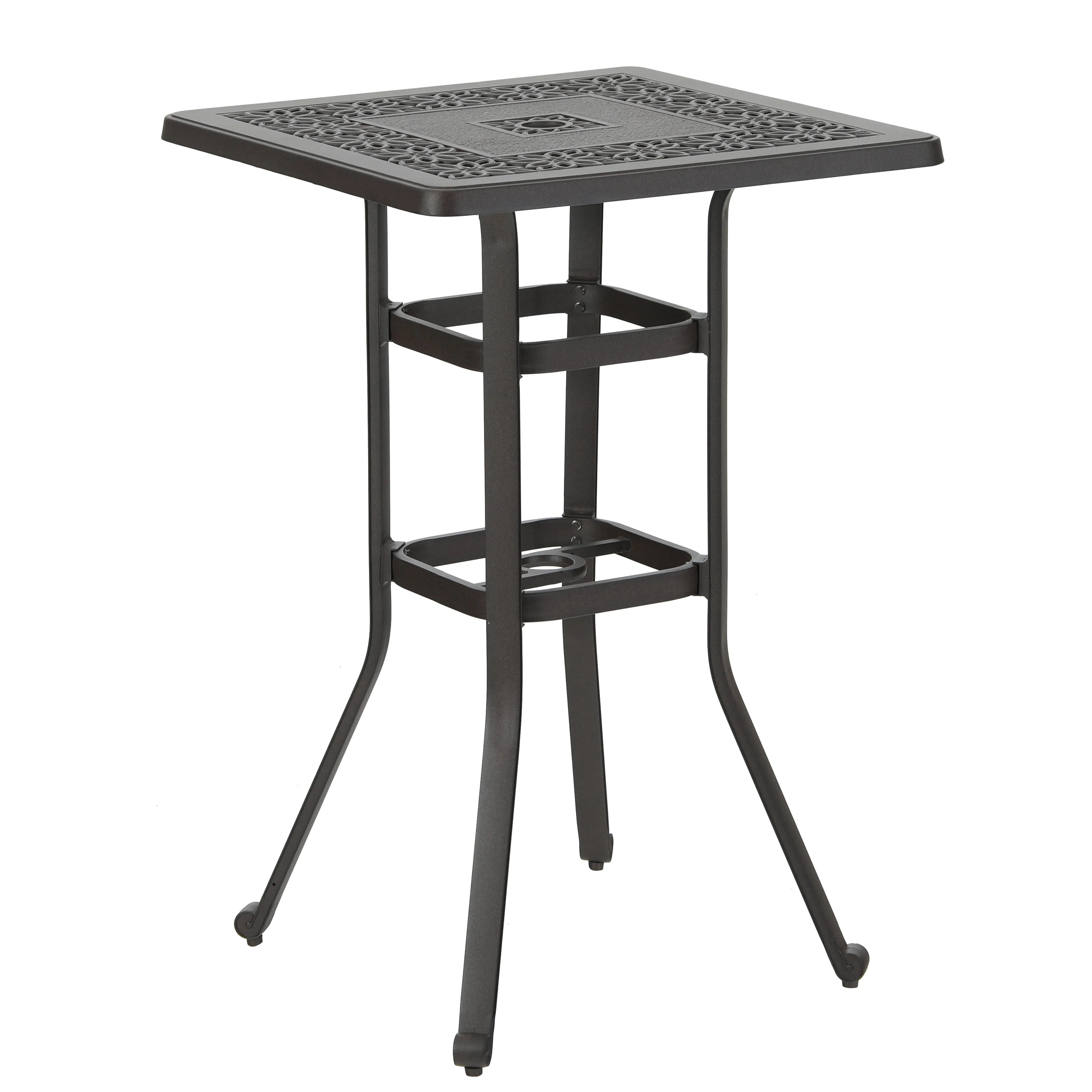 Phi Villa Cast Aluminum Square Patio Outdoor Bar Table