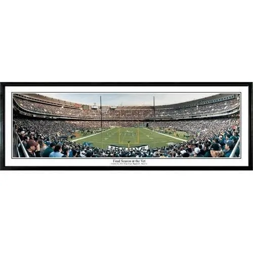 Philadelphia Eagles Final Season At The Vet" - 13.5"x39" Standard Black Frame"