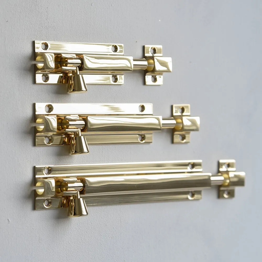 Polished Brass Square Section Barrel Bolt