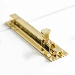 Polished Brass Square Section Barrel Bolt