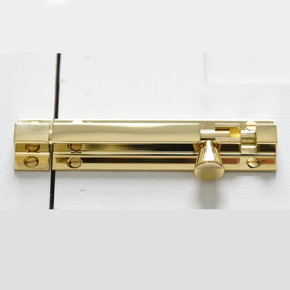 Polished Brass Square Section Barrel Bolt