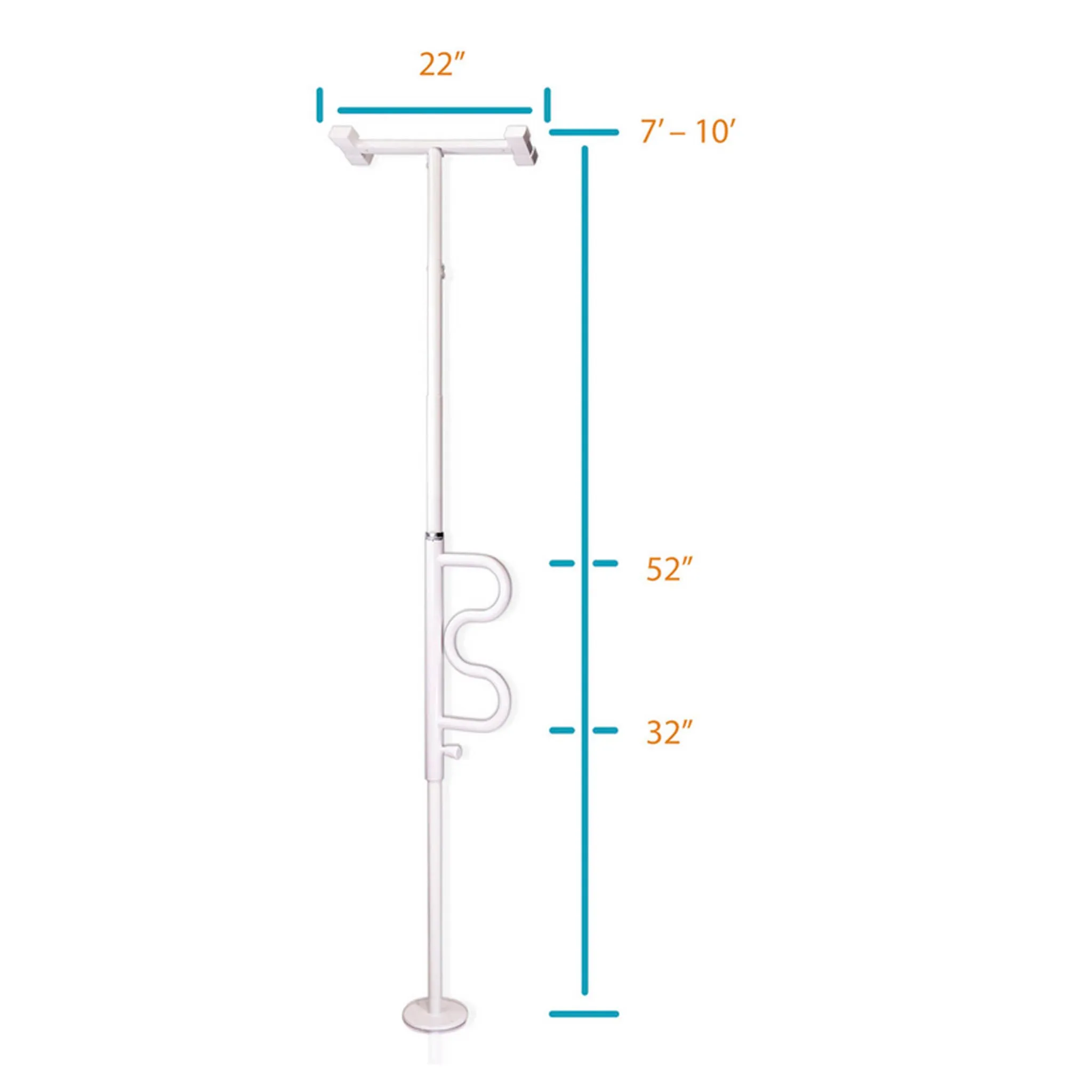 Security Pole & Curved Grab Bar by Stander