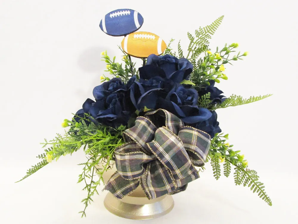 Silk Navy Roses with touch of Yellow Centerpiece