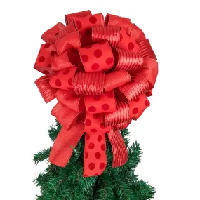 Solid Red Christmas Tree Topper Bow | Gift Bow