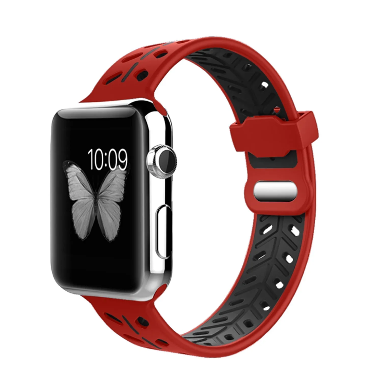 Sports Silicone Band for Apple Watch 38/40/41mm & 42/44/45mm- Leaf Design