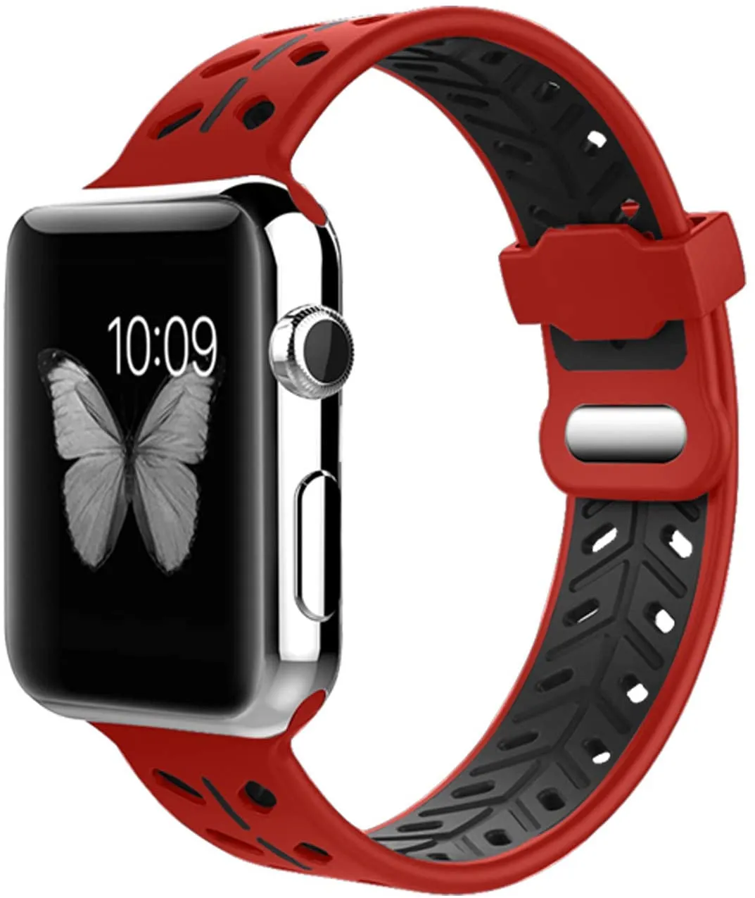 Sports Silicone Band for Apple Watch 38/40/41mm & 42/44/45mm- Leaf Design