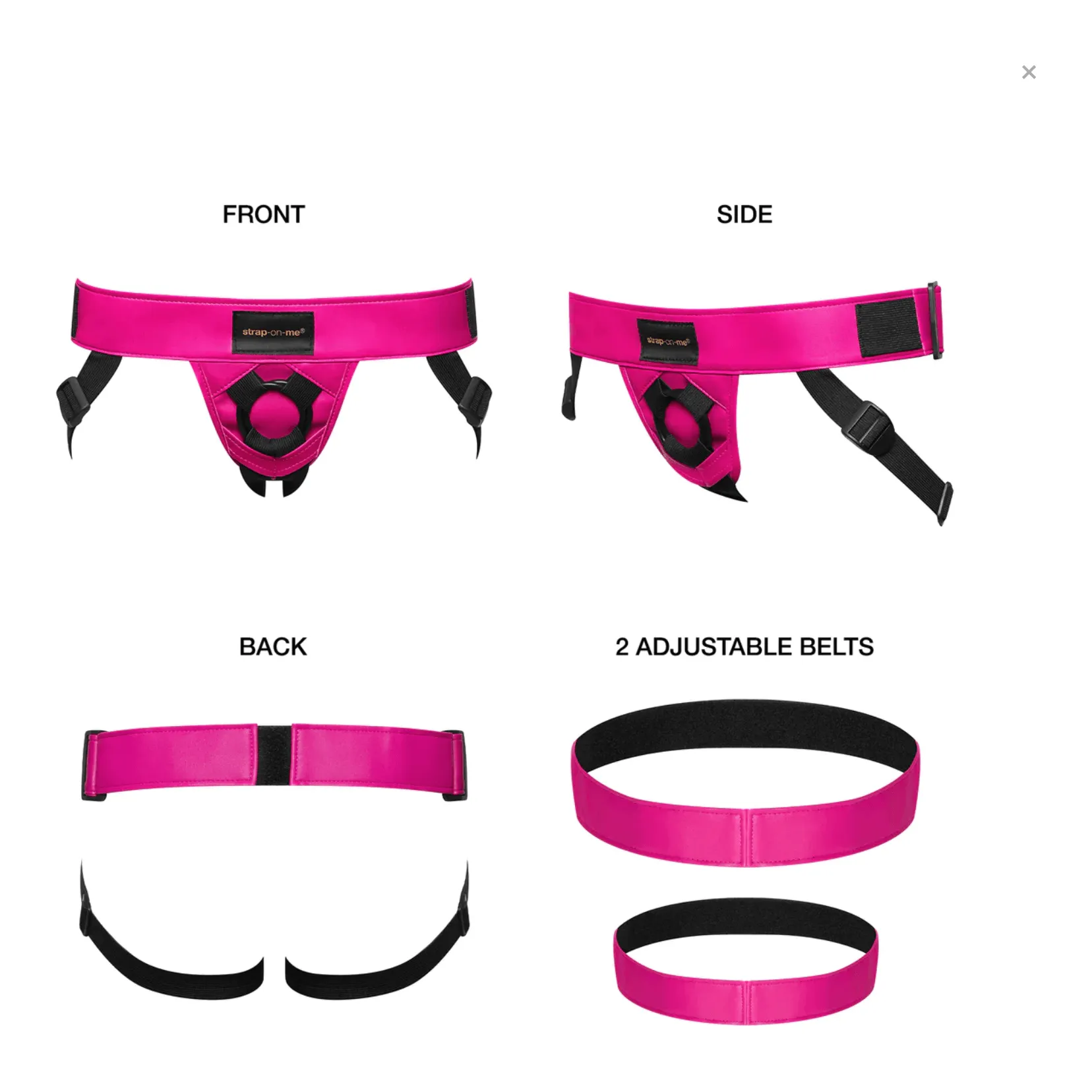 Strap-On-Me Curious Leatherette Harness - Fuchsia