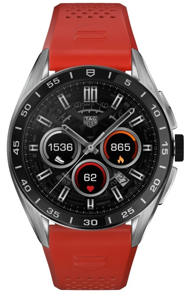 TH Watch Connected Calibre E4 45 Red Rubber