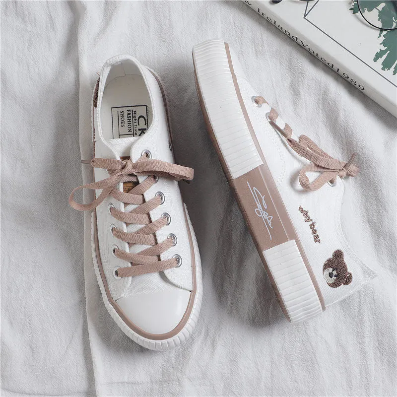 Toleet 2023 Women's Sneakers Bear Kawaii Shoes Sports Lolita Casual Flat Cute Spring Running Vulcanized Fashion Athletic