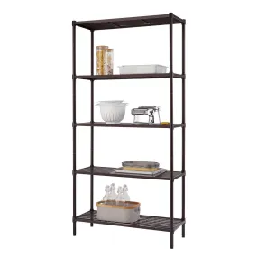 Trinity 5-Tier 36x14x72 Slat Shelving Dark Bronze