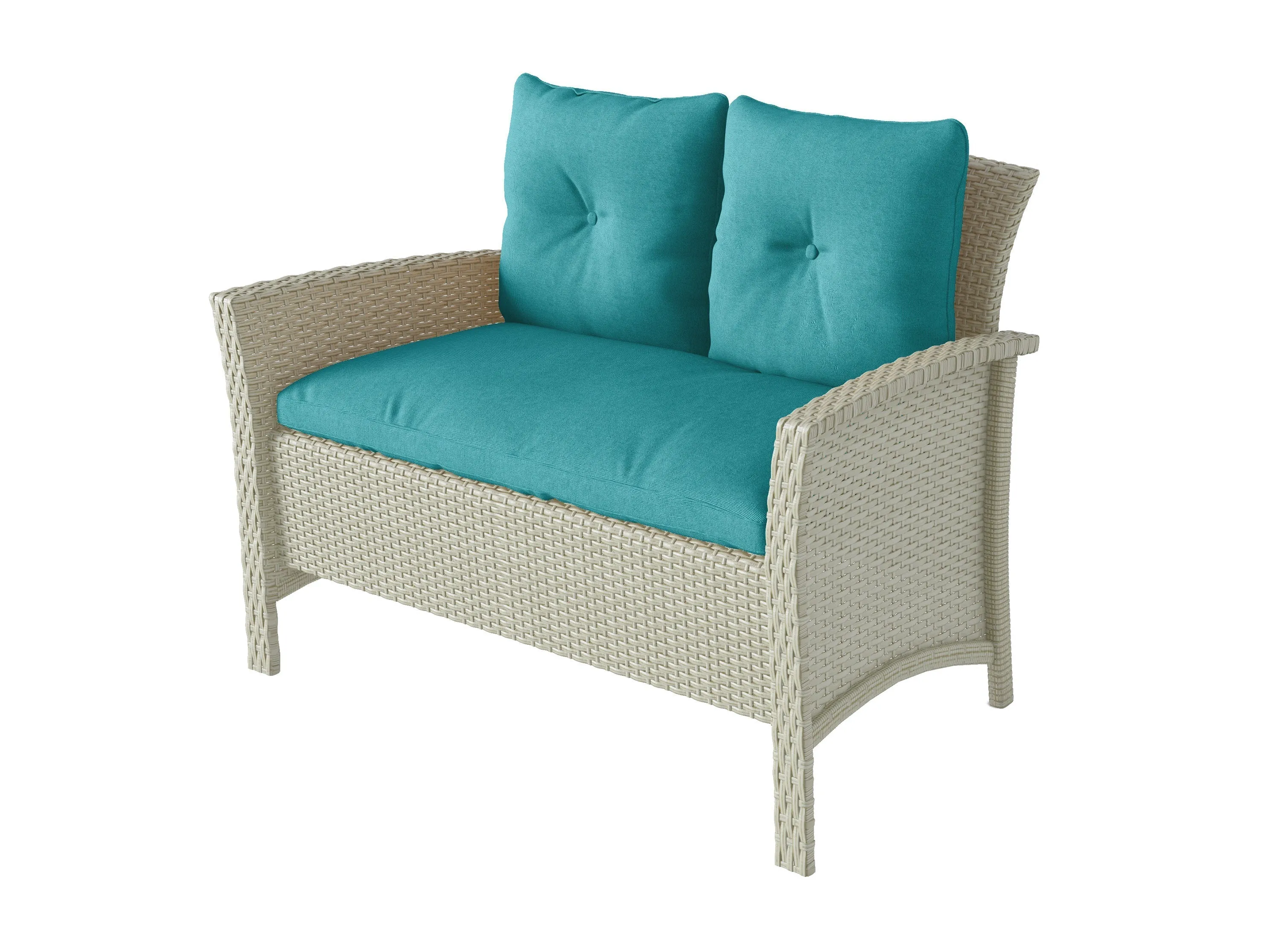 Turquoise 4 Piece Wicker Patio Set