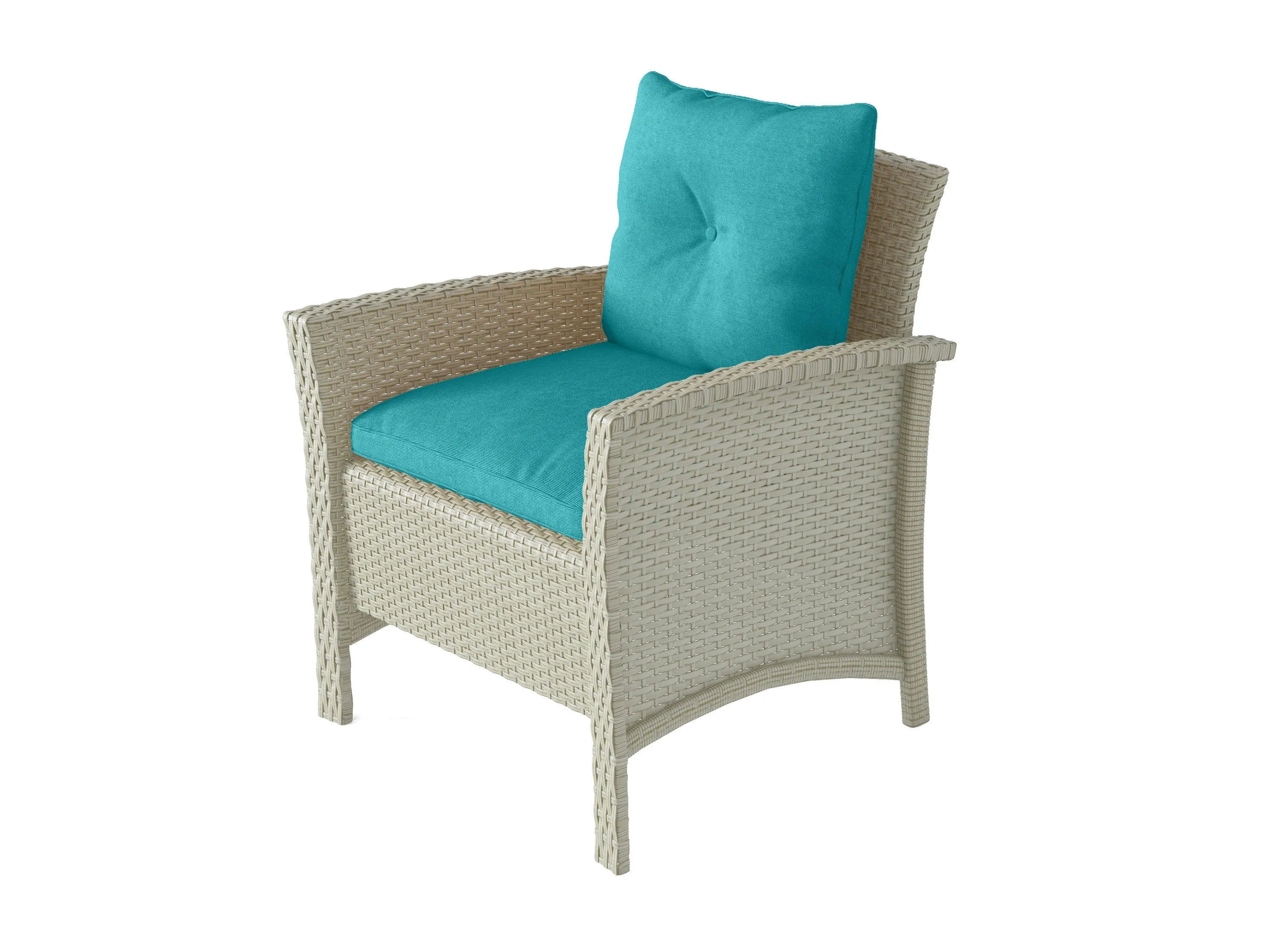 Turquoise 4 Piece Wicker Patio Set