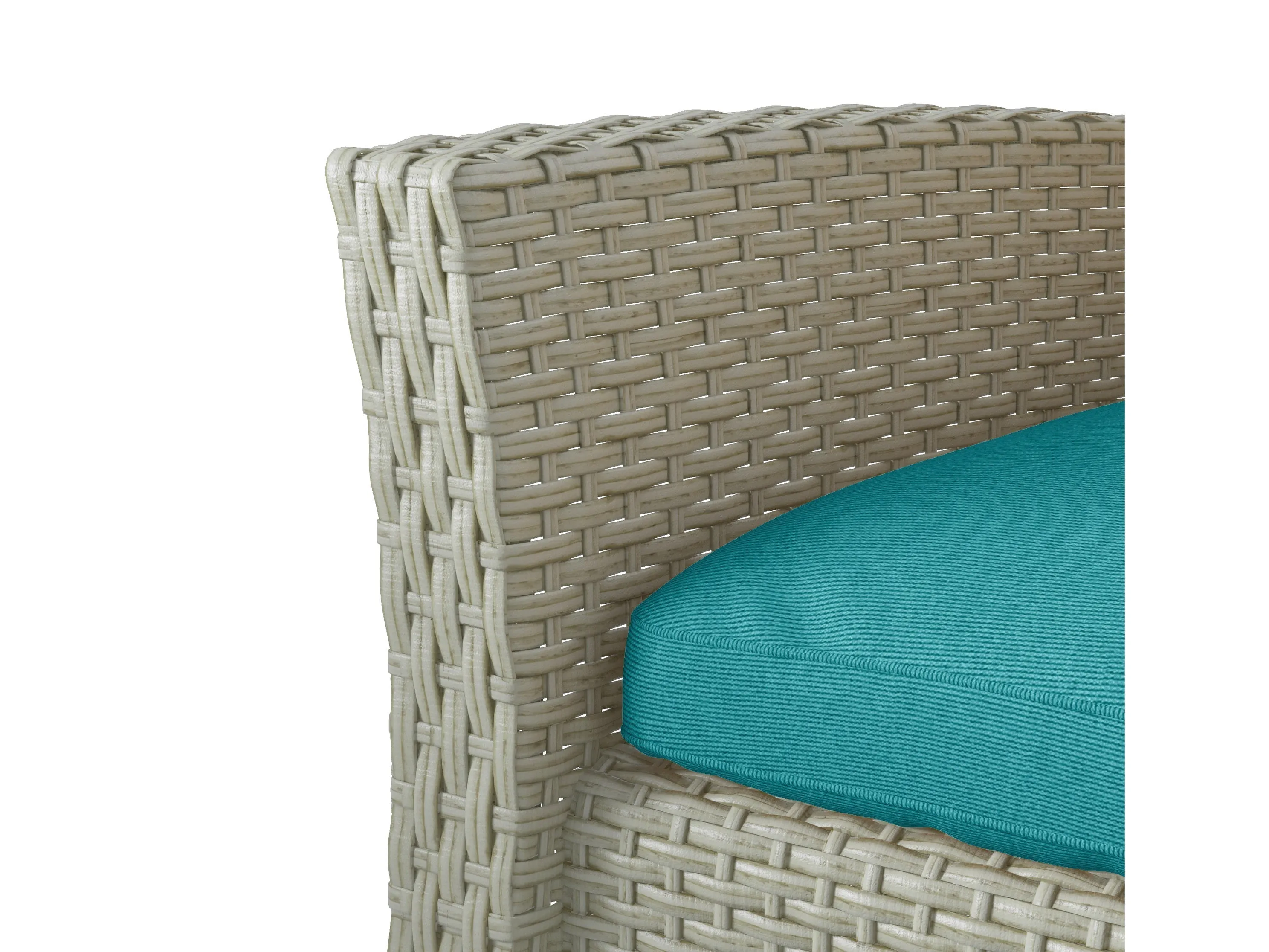 Turquoise 4 Piece Wicker Patio Set