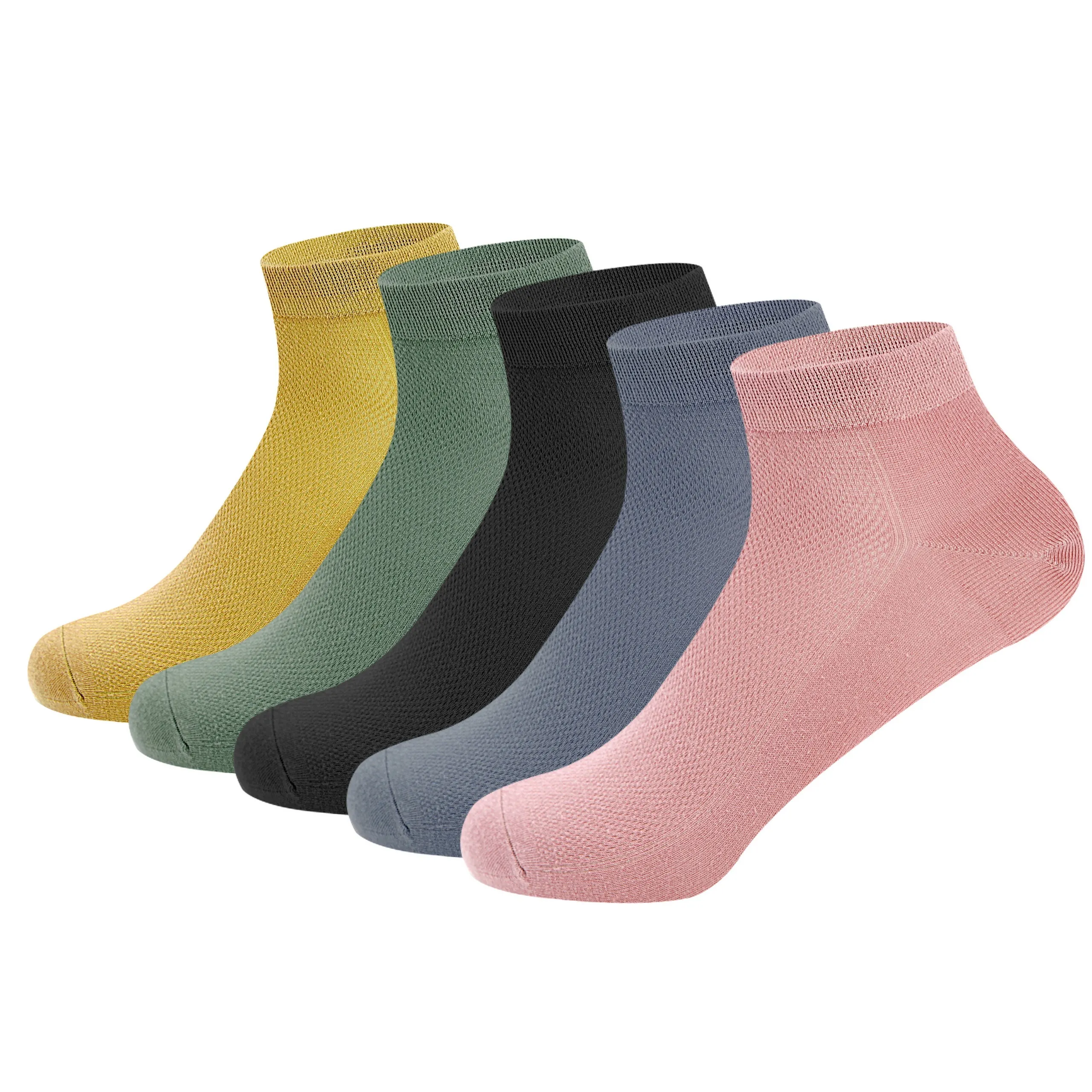 Women Mesh Ankle Socks Bamboo Summer Cool Socks Soft Ultra Thin Low Cut Sock 5 Pairs,4-8/9-11