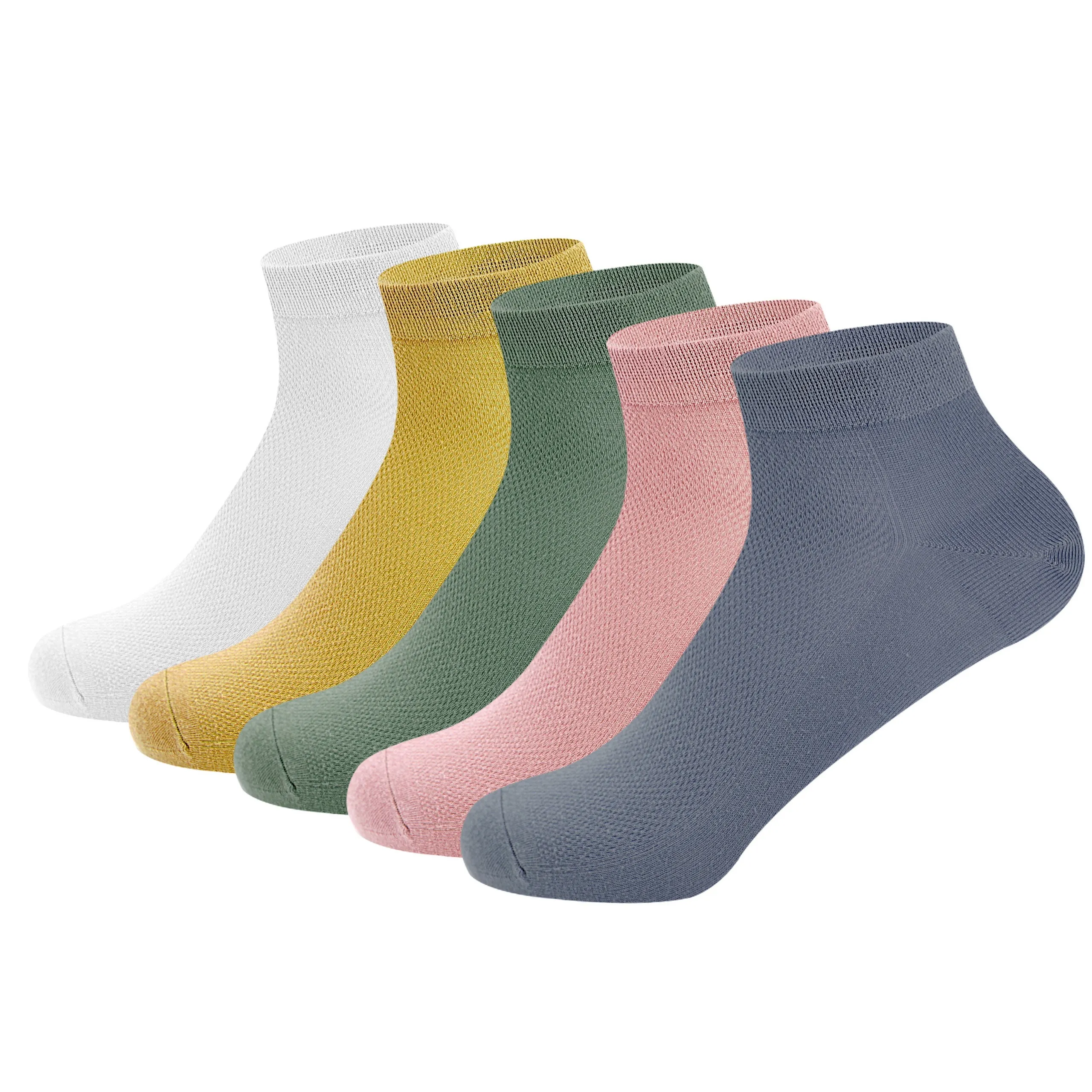 Women Mesh Ankle Socks Bamboo Summer Cool Socks Soft Ultra Thin Low Cut Sock 5 Pairs,4-8/9-11