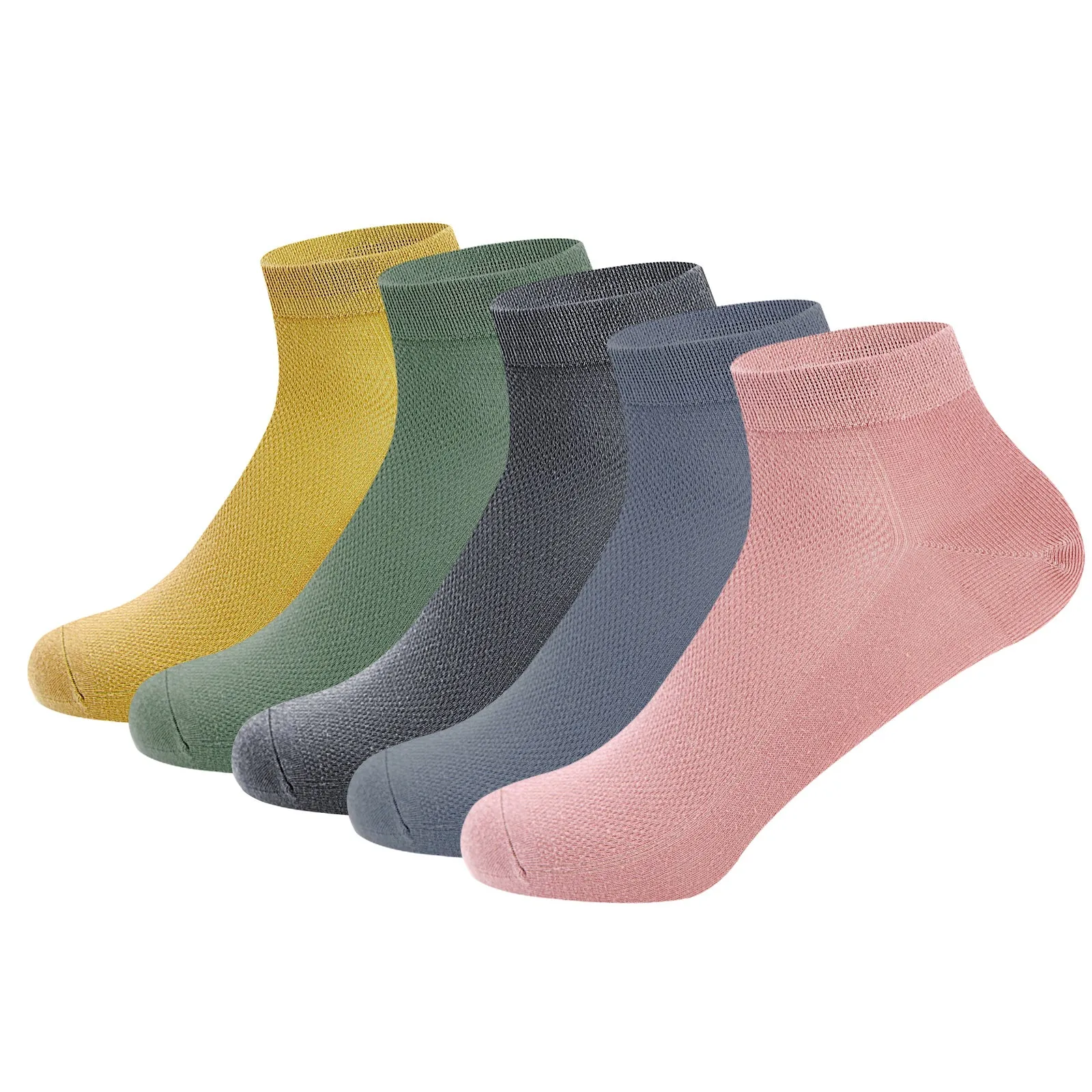 Women Mesh Ankle Socks Bamboo Summer Cool Socks Soft Ultra Thin Low Cut Sock 5 Pairs,4-8/9-11